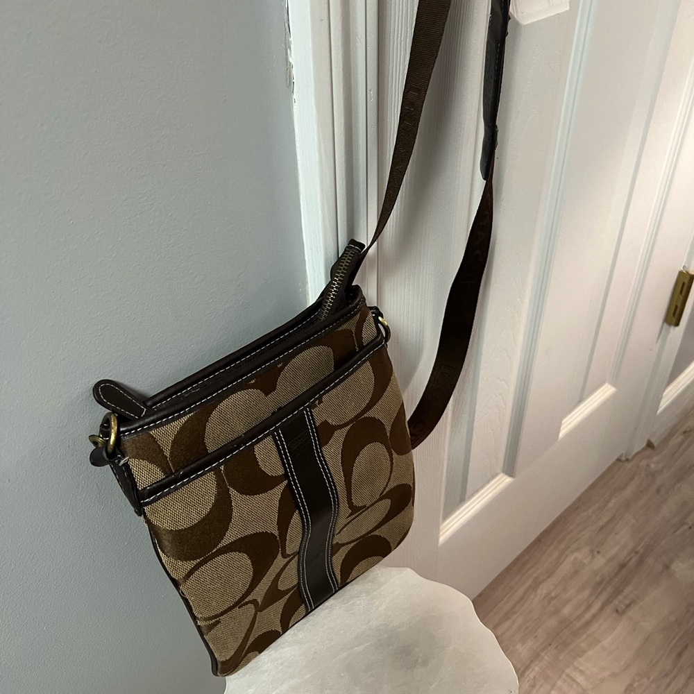 Coach Signature Brown Crossbody Bag